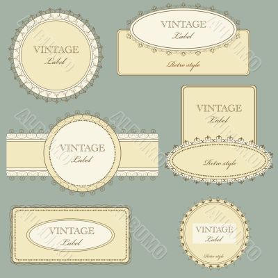 Vintage label set