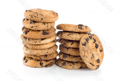 Chocolate chip cookies isolated