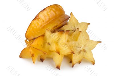 Tropical fruit carambola isolated