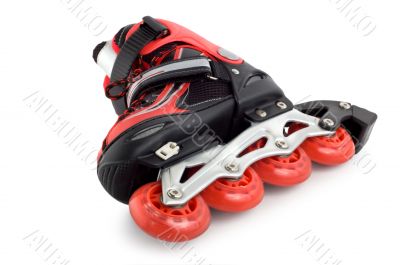 Red roller scates isolated 