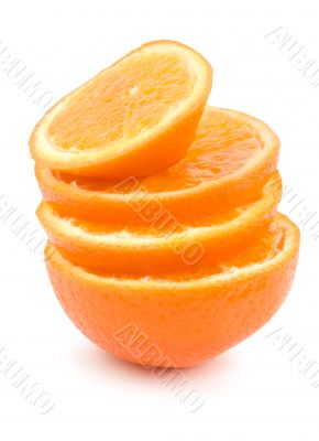 Ripe oranges isolated