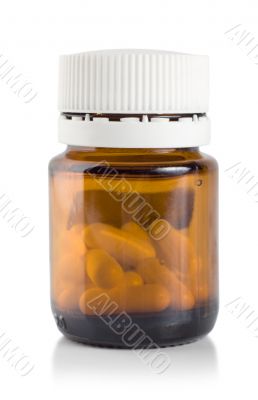 Bottle of pills isolated