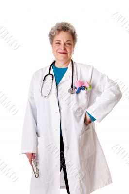 Happy smiling friendly pediatrician doctor nurse