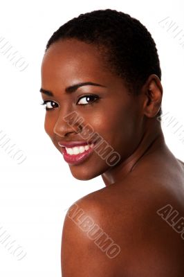 Happy smiling African woman, Beautiful teeth.