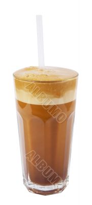 latte macchiato with straw