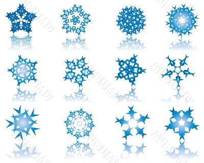 set of snowflakes
