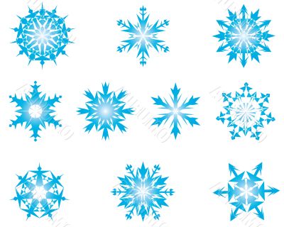 set of snowflakes
