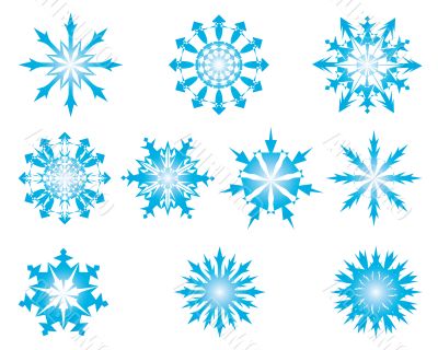 set of snowflakes
