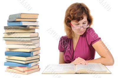 Young woman with the book