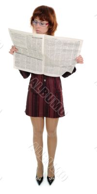 Female with thenewspaper