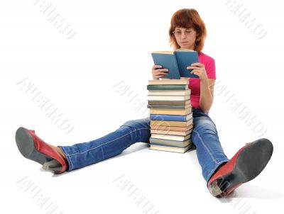 Girl with the books