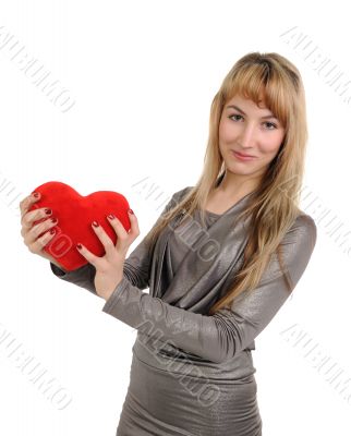 The girl with heart in hands