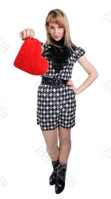 The girl with heart in hands