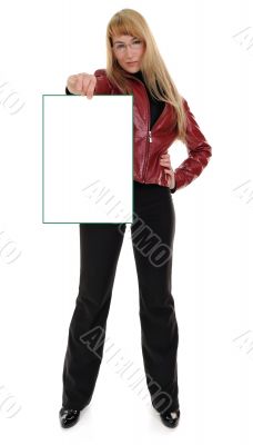 Girl Holding Blank Sign