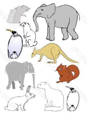various vector animals