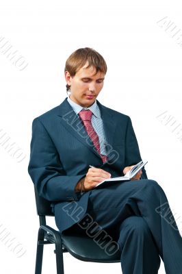 The businessman with a notebook 
