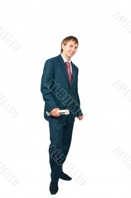 The businessman on a white background