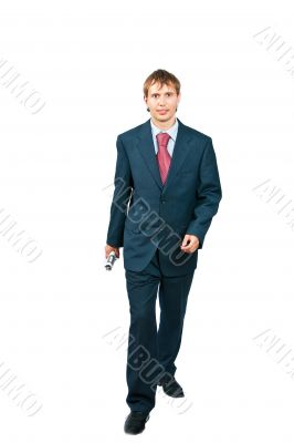 The businessman on a white background