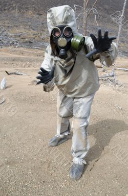 The person with Gas mask