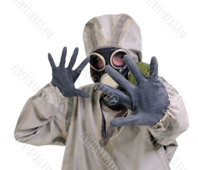 The person in gas mask