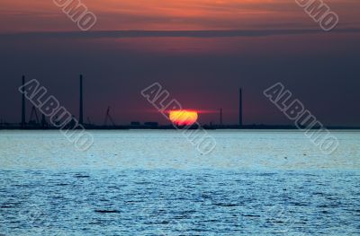 Sunset over Wilhelmshaven
