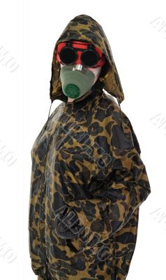 woman with respirator