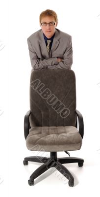 man and armchair