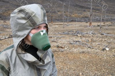 The person with respirator
