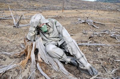 The person with respirator