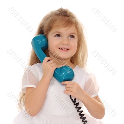 The girl with a handset.