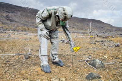 The person with respirator