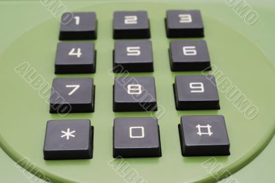 Buttons of green telephone