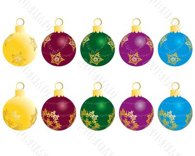 set of christmas balls