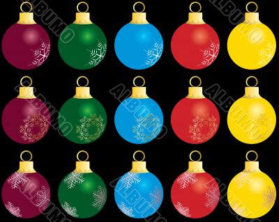 set of christmas balls