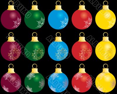 set of christmas balls