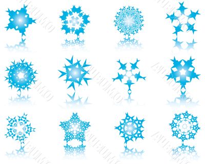 set of snowflakes