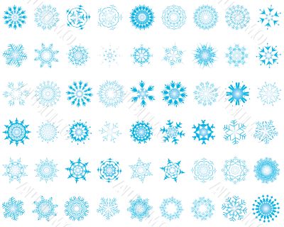 set of snowflakes