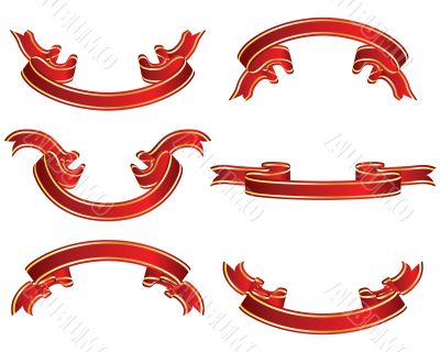 ribbons set red