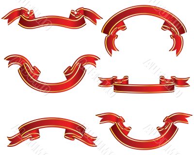ribbons set red