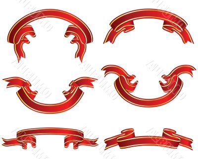 ribbons set red