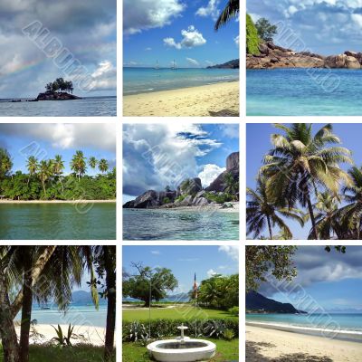 Collage of images of Seychelles
