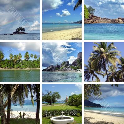 Collage of images of Seychelles