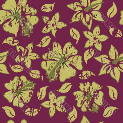 grunge seamless floral background
