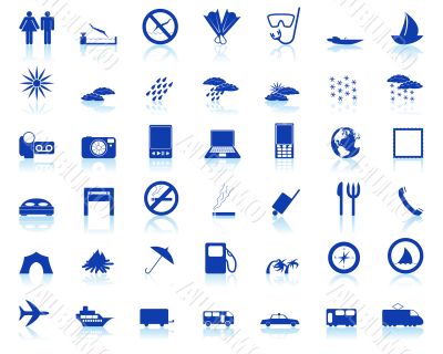 travel icons set