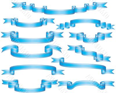 set of blue ribbons