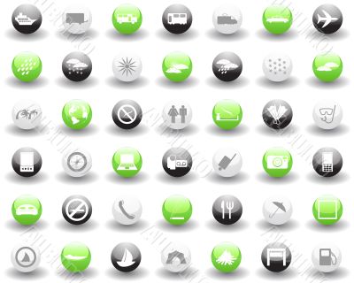 travel icons set