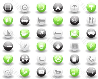 travel icons set