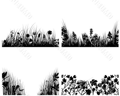 set of grass backgrounds