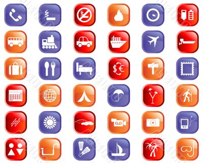 travel icons set