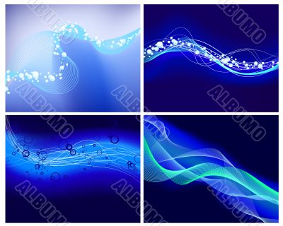 set of neon glow backgrounds